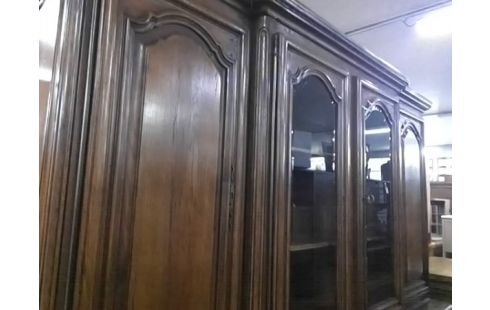 BIBLIOTHEQUE VITREE 2CORPS 8P STYLE RUSTIQUE