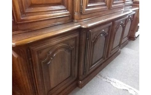 BIBLIOTHEQUE VITREE 2CORPS 8P STYLE RUSTIQUE