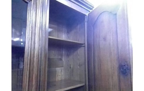 BIBLIOTHEQUE VITREE 2CORPS 8P STYLE RUSTIQUE