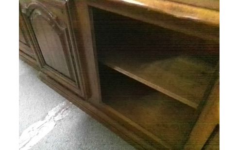 BIBLIOTHEQUE VITREE 2CORPS 8P STYLE RUSTIQUE