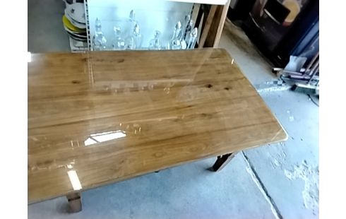 TABLE BASSE VERRE BOIS 2 TRS