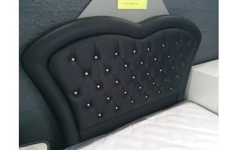 TETE DE LIT NOIRE ET BRILLANTE 140X190