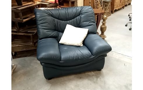 SALON CUIR BLEU 3+1+1