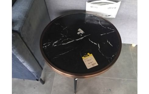 TABLE D'APPOINT RONDE ST MARBRE NOIR