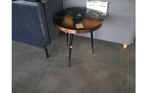 TABLE D'APPOINT RONDE ST MARBRE NOIR