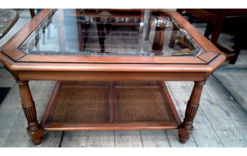 MESA DE SALÓN CEREZO SILVESTRE BISELADO HIELO