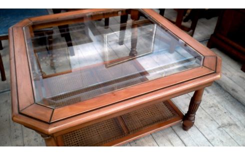 MESA DE SALÓN CEREZO SILVESTRE BISELADO HIELO