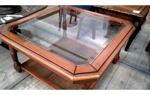 MESA DE SALÓN CEREZO SILVESTRE BISELADO HIELO