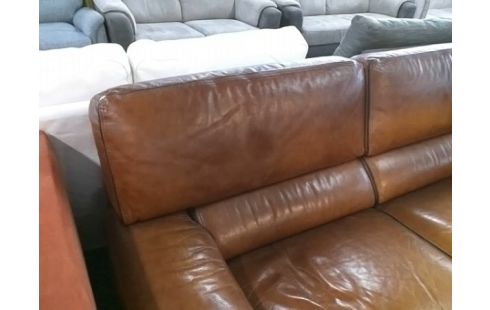 CANAPE 2P CUIR MARRON