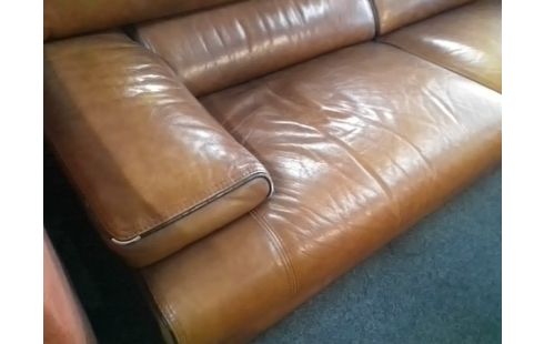 CANAPE 2P CUIR MARRON