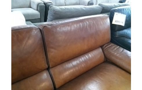 CANAPE 2P CUIR MARRON