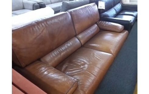 CANAPE 2P CUIR MARRON