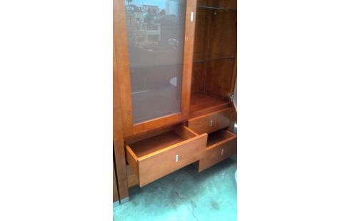 ESCAPARATE MACIZO, , MADERA 2 PUERTAS 4 CAJONES ILUMINADO ESTERA HIELO