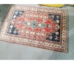 TAPIS FAIT MAIN BLEU ROUGE 188/120