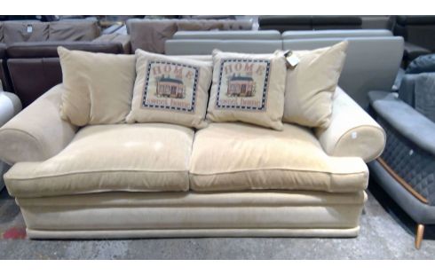 SOFA 2 PLÄTZE STOFF BEIGE IM VINTAGE-STIL