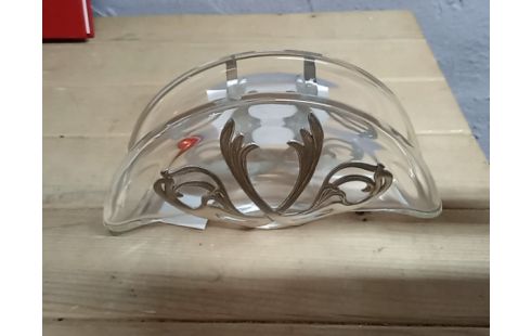 PORTE SERVIETTE VERRE ET ETAIN