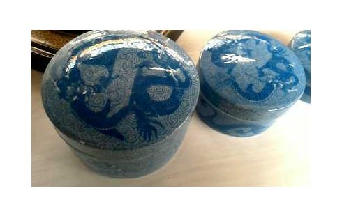 POT MET DEKSEL BLAUW