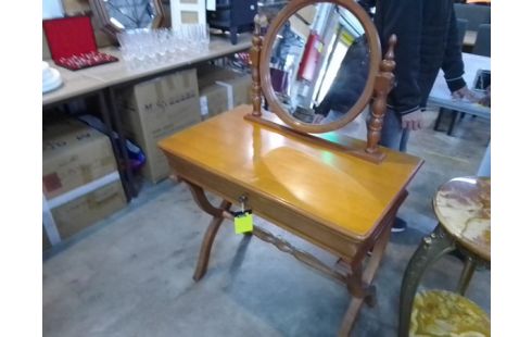 COIFFEUSE 1 TIROIR MIROIR OVALE