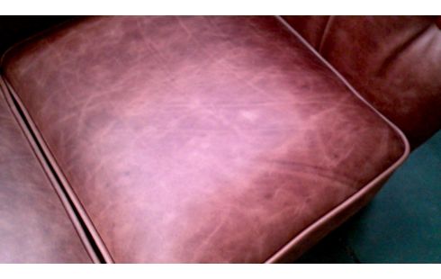 BUTACA. 3 PLAZAS CHESTERFIELD ROJO PARDO CUERO