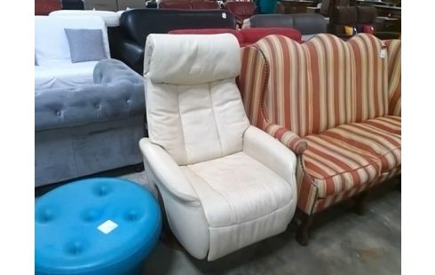 FAUTEUIL CUIR BEIGE