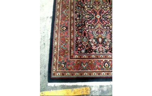 TEPPICH GROß FLORAL GEMUSTERT BLAU/BEERIG