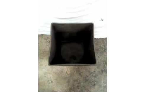 CACHE POT ROTIN NOIR CARRE