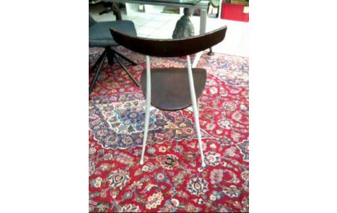 STUHL HOLZ DKL. METALLFÜSSE VINTAGE