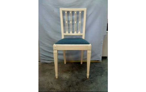 STUHL HOLZ WEISS 2ER-SET POLSTER BLAU