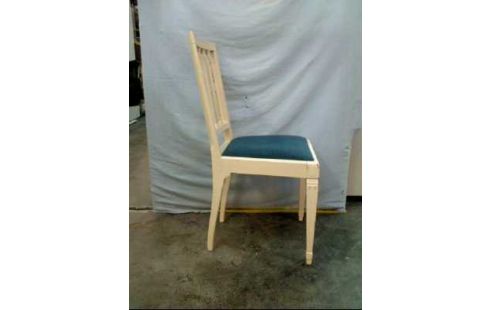 STUHL HOLZ WEISS 2ER-SET POLSTER BLAU