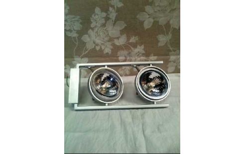 DECKENLAMPE METALL 2-LEUCHTEN QUADRATISCH