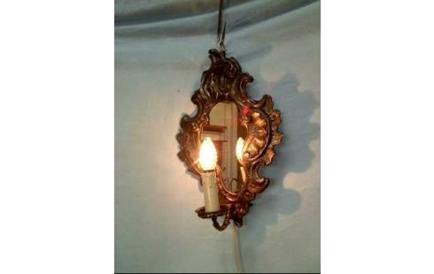 WANDLAMPE M. SPIEGEL MESSINGF. VERZIERT