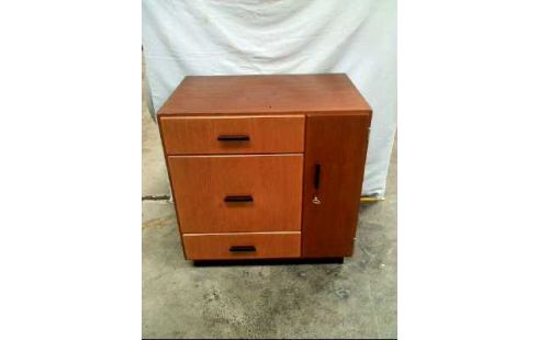 BÜROKOMMODE HOLZ EICHE 1-TÜR 3-SCHUBL 3-EBEN.