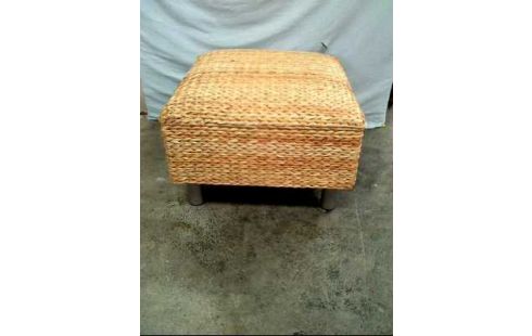 HOCKER RATTAN GEFLECHT HELL QUADRATISCH