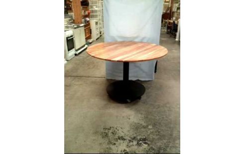 TISCH HOLZ HELL RUND STANDFUß METALL