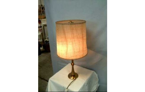 TISCHLAMPE GOLDF. LAMPENSCHIRM BEIGE