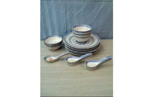 GESCHIRRSET 21-TEILIG CHINESISCH BLAU WEISS