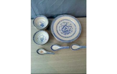 GESCHIRRSET 21-TEILIG CHINESISCH BLAU WEISS