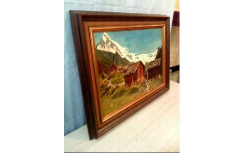 ÖLGEMÄLDE I.R. SIGN. <HÜTTEN IN DEN BERGEN>