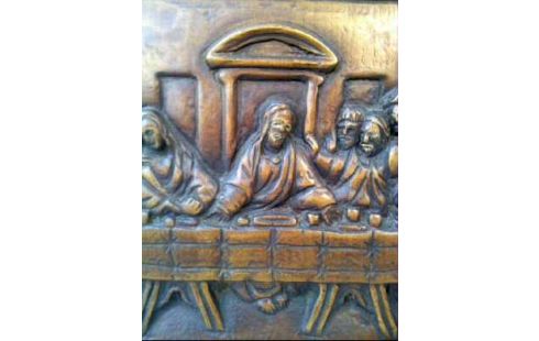 HOLZTAFEL GESCHNITZT <DAS LETZTE ABENDMAHL>