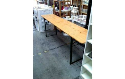 BIERBANKTISCH HOLZ HELL KLAPPBAR