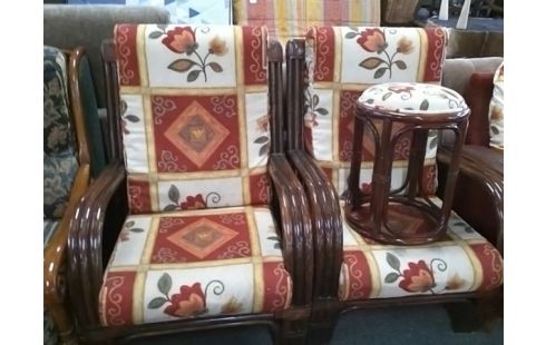 CANAPE + FAUTEUILS EN ROTIN ROSANA GARRIDO