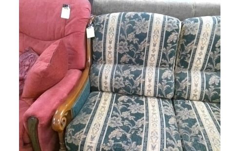 CANAPE 2P TISSU MOTIF FLEURS