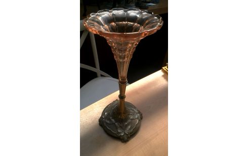 COUPE OP VOET VERZILVERD ART DECO