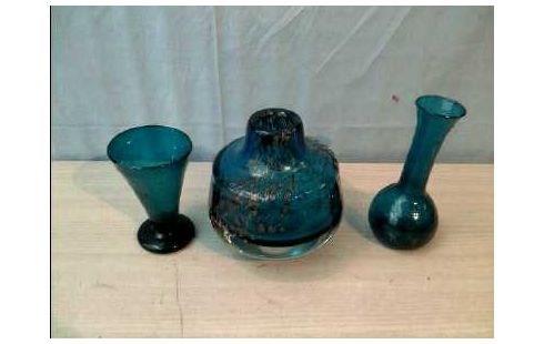 VASEN 3ER-SET TIEFBLAU EKLEKTIK BAUCHVASE