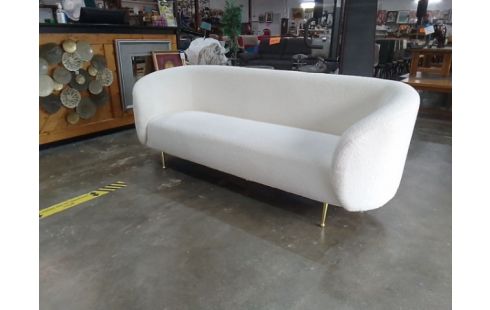 CANAPE 3 PLACES LOEN BOUCLÉ BLANC