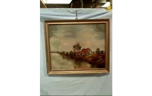 GEMÄLDE I.R. SIGN. <H.F.T> >HOF AM WASSER>