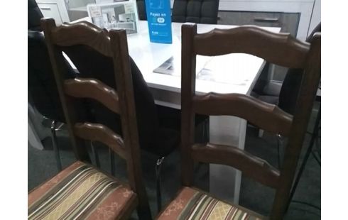 LOT DE 6 CHAISES RUSTIQUE ASSISES TISSU