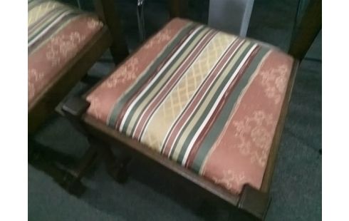 LOT DE 6 CHAISES RUSTIQUE ASSISES TISSU