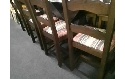 LOT DE 6 CHAISES RUSTIQUE ASSISES TISSU