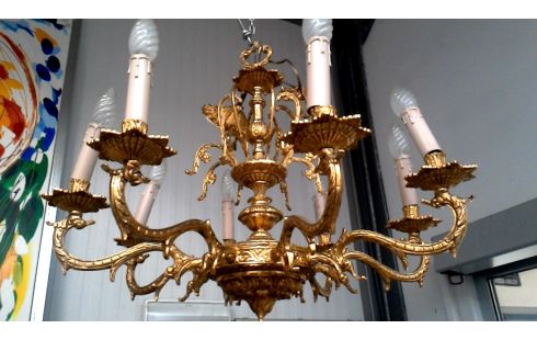 LÁMPARA DE TECHO RAMA COBRE DORADO